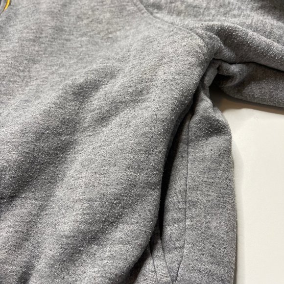 Adidas Reversible Jacket Large Yellow Nylon Gray Fleece Hooded Full Zip - Picture 4 of 8